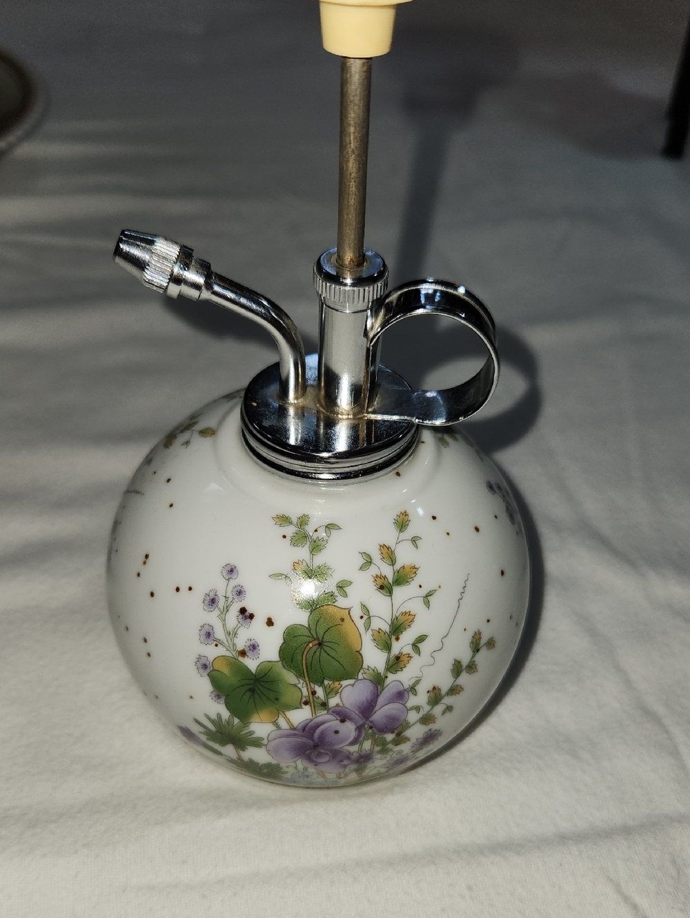 Floral Ceramic Mister Sprayer - Purple & Green